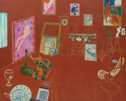 Henri Matisse, Czerwone studio, wnętrze studia, sztuka francuska, obraz na obrazie, niezła sztuka