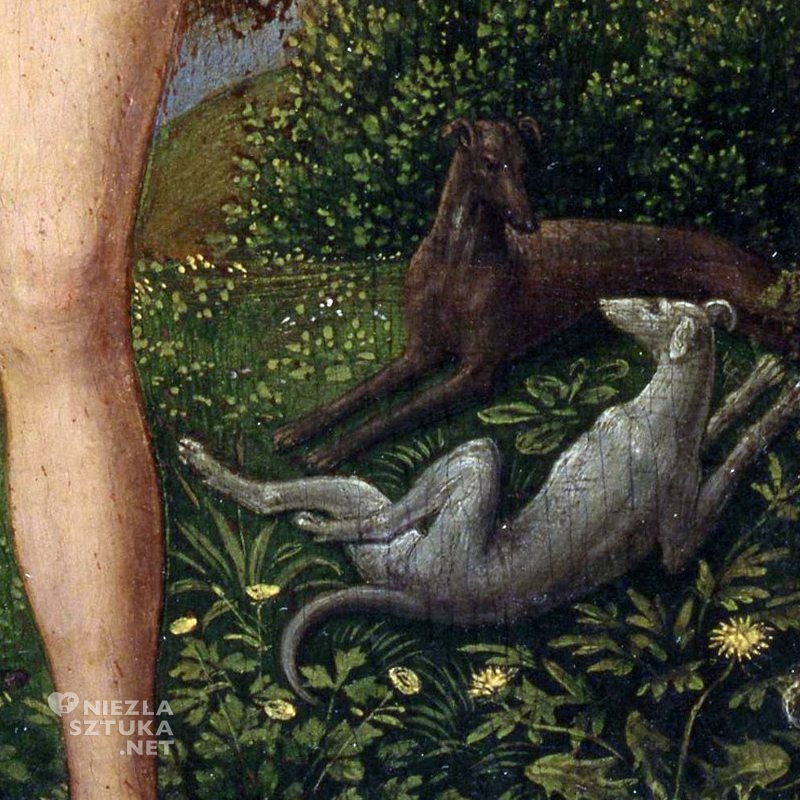 Hans Memling, Alegoria próżności, pies w sztuce, malarstwo, niezła sztuka