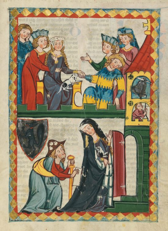 sztuka średniowiecza, ilustracja, średniowiecze, Codex Manesse, pies, Niezła Sztuka