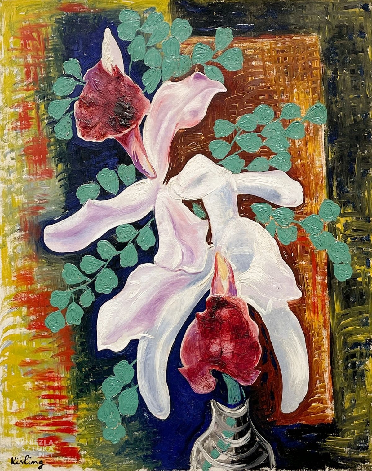 Mojżesz Kisling, Orchidee, storczyki, kwiaty, sztuka francuska, niezła sztuka