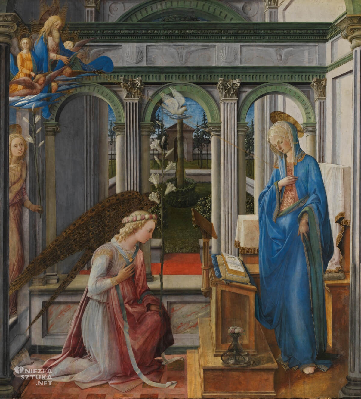 Filippo Lippi, Zwiastowanie Maryi, malarstwo religijne, sztuka religijna, malarstwo włoskie, niezła sztuka