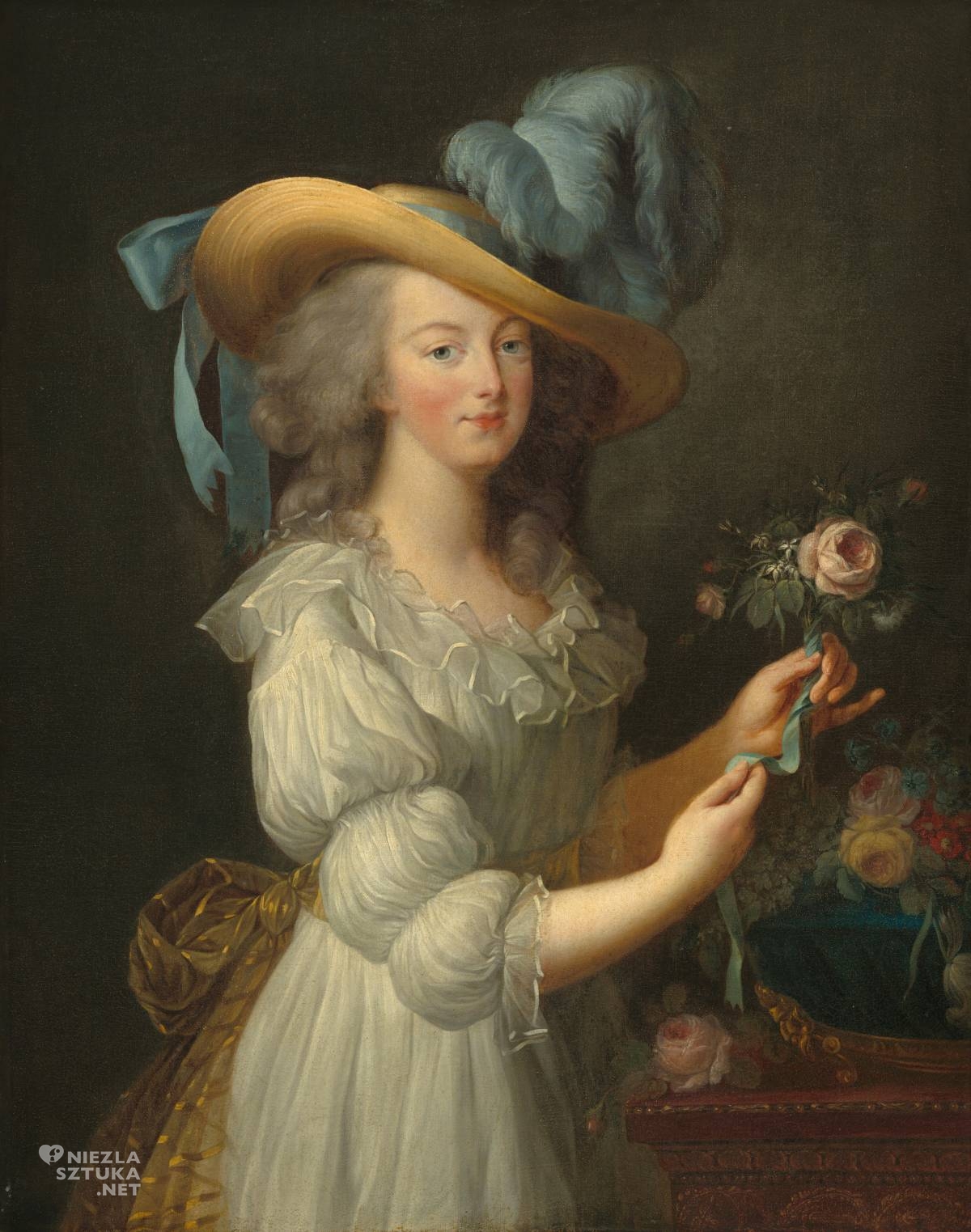 Artysta nieznany według Élisabeth Vigée Le Brun, Maria Antonina, skandaliczny portret, bez gorsetu, kobiety w sztuce, sztuka francuska, niezła sztuka