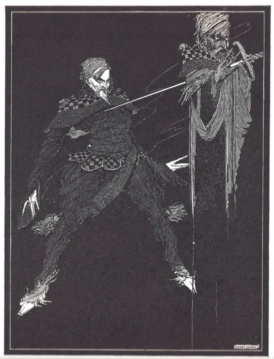 Harry Clarke, William Wilson, ilustracja do książki, Edgar Allan Poe, rysunek, niezła sztuka