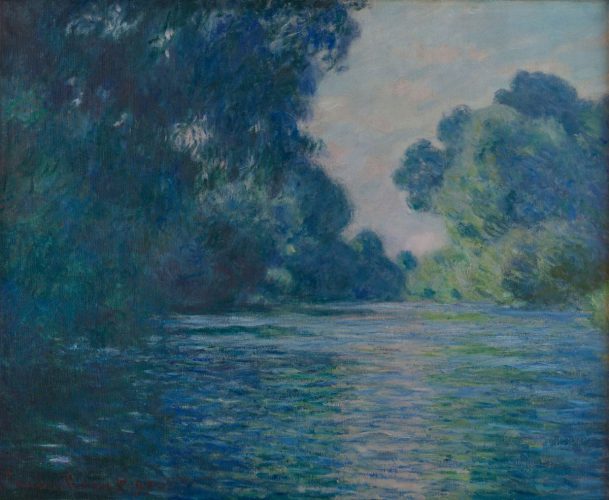 Claude Monet, Odcinek Sekwany w pobliżu Giverny, impresjonizm, sztuka francuska, pejzaż, niezła sztuka