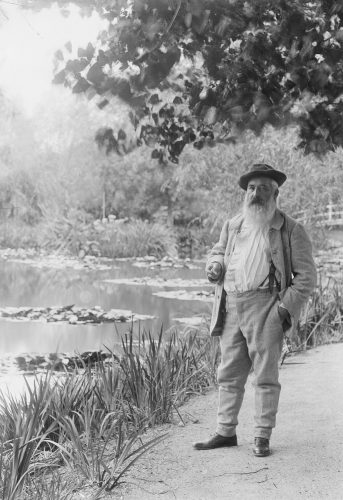 Claude Monet w swoim ogrodzie w Giverny, zdjęcie, archiwum, niezła sztuka