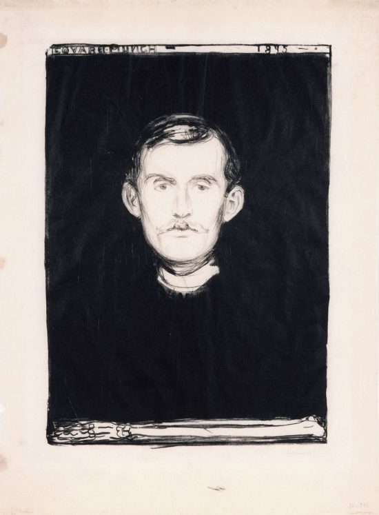 Edvard Munch, Autoportret, litografia, sztuka norweska, niezła sztuka