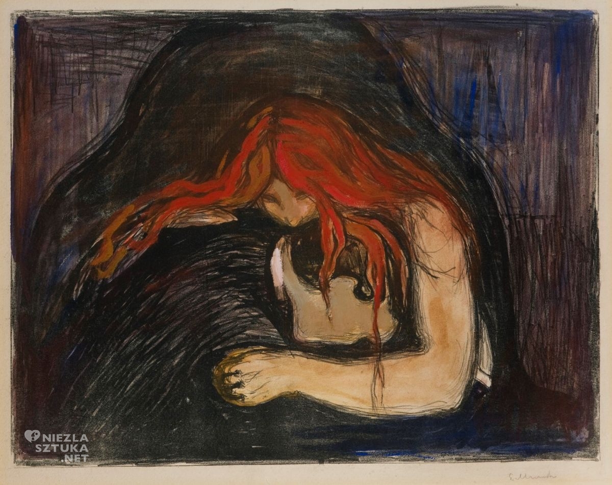 Edvard Munch, Wampir, litografia, sztuka norweska, niezła sztuka