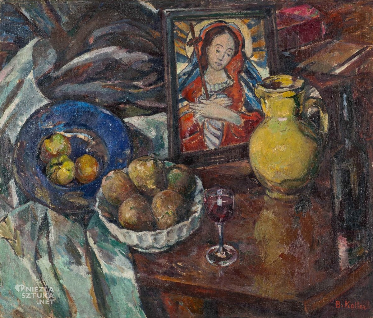 Broncia Koller-Pinell, Martwa natura z obrazkiem świętej, kobiety w sztuce, sztuka austriacka, niezła sztuka