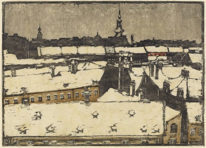 Broncia Koller-Pinell, Stare dachy (widok na Freihausviertel, Wiedeń), kobiety w sztuce, portret kobiety, sztuka austriacka, niezła sztuka