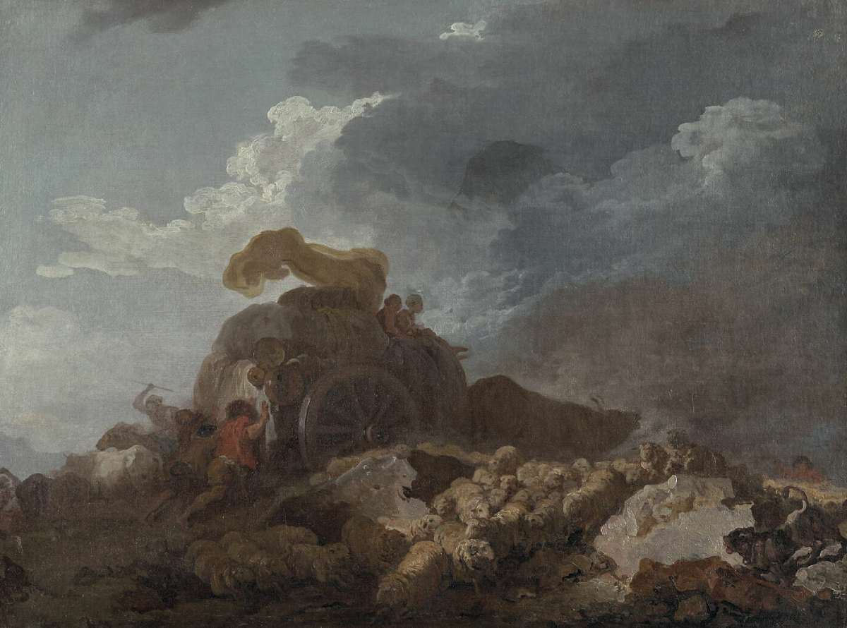 Jean-Honoré Fragonard, Burza lub Wóz w błocie, sztuka francuska, rokoko, niezła sztuka