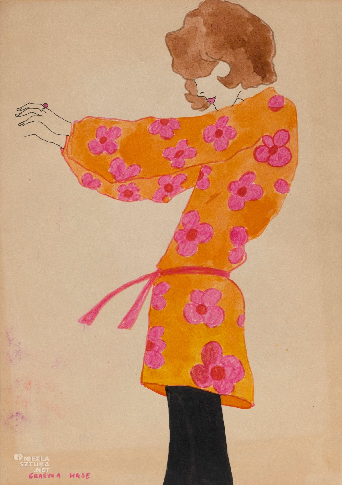 Grażyna Hase, projekt bluzki w kwiaty, projektantka, moda, moda polska, Niezła Sztuka