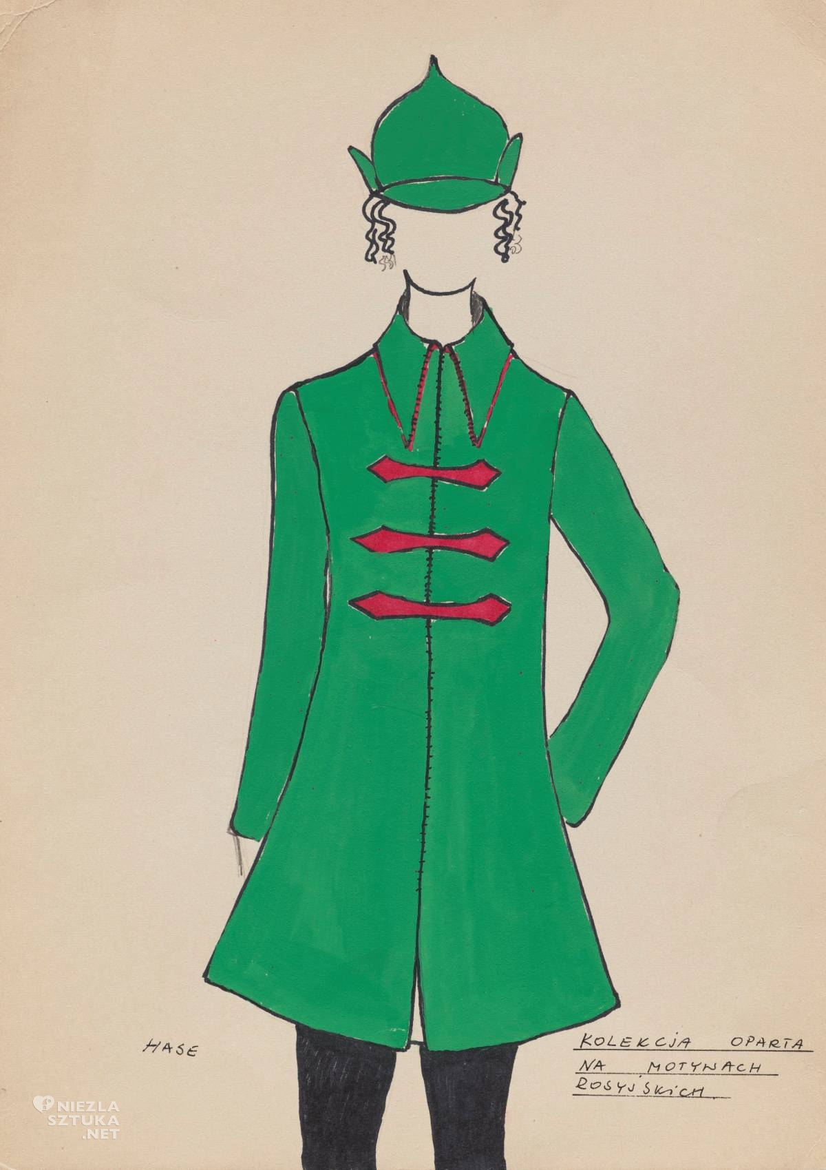 Grażyna Hase, projekt komlteu damskiego budionny, kolekcja kozak look, projektantka, moda, moda poslak, Niezła Sztuka