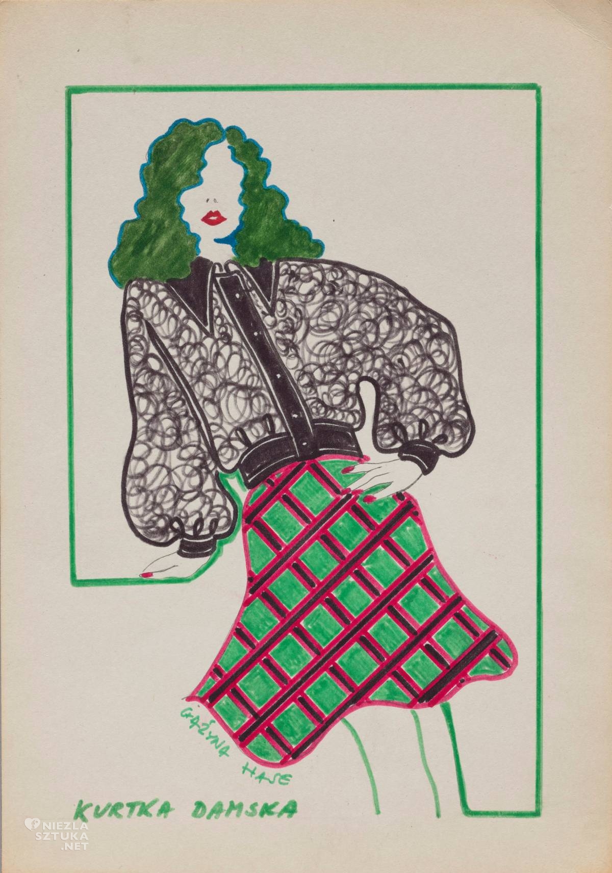 Grażyna Hase, projekt kurtki i spódnicy damskiej, moda, moda polska, projektanta, Niezła Sztuka