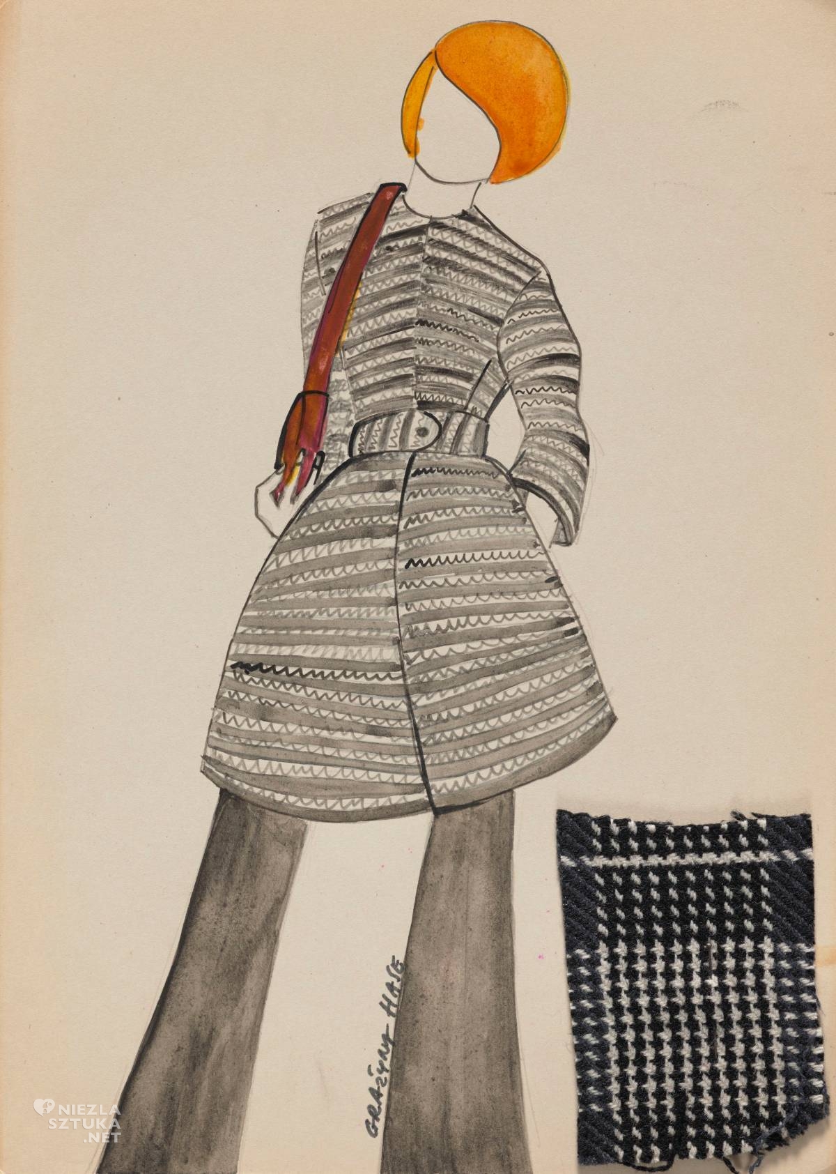 Grażyna Hase, projekt płaszcza damskiego, projektantka, moda, moda polska, Niezła Sztuka