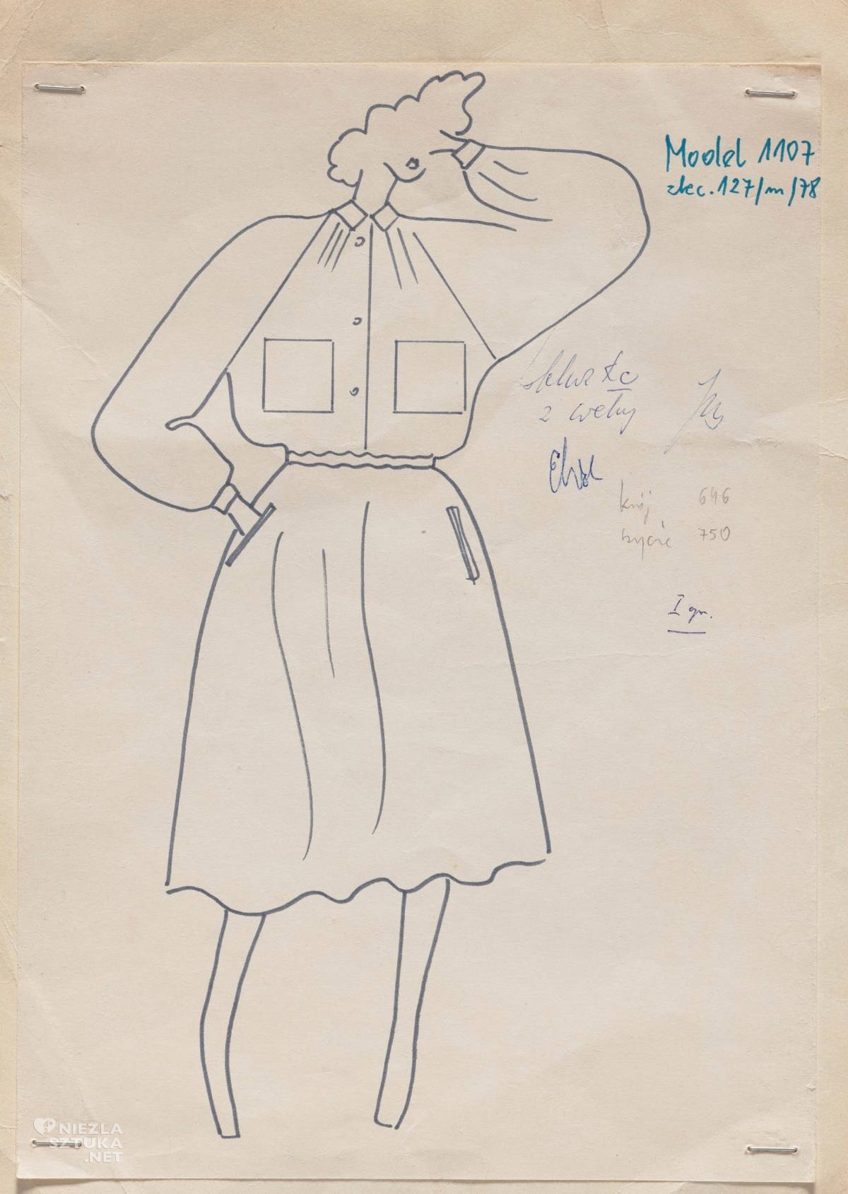 Grażyna Hase, Projekt spódnicy i bluzki, projektantka, moda, moda polska, Niezła Sztuka