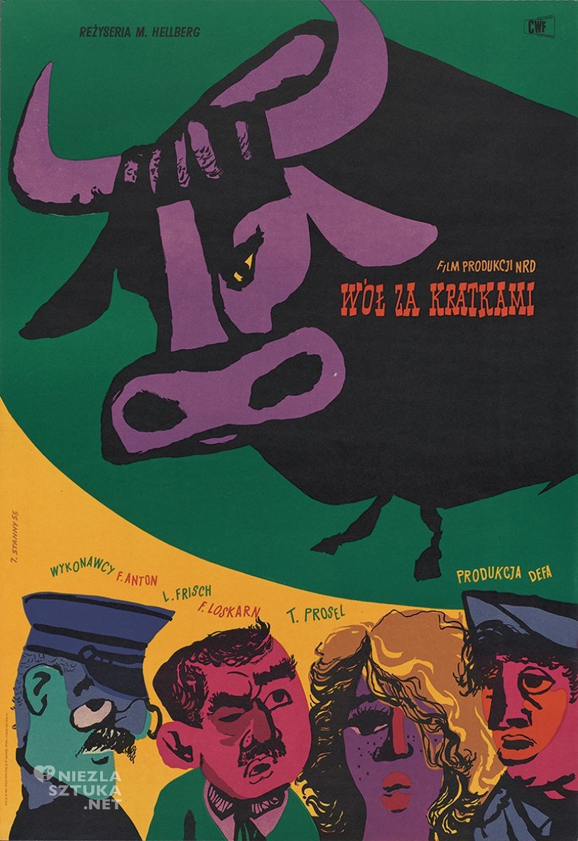 Janusz Stanny, wół za kratkami, plakat do filmu, martin hellberg, ilustrator, niezła Sztuka