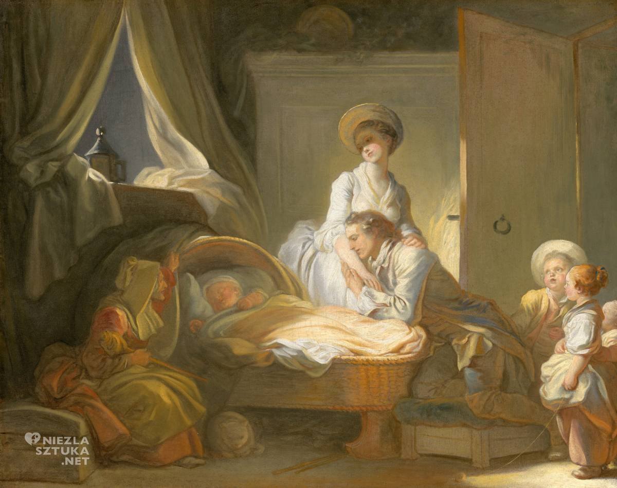 Jean-Honoré Fragonard, Wizyta u mamki, sztuka francuska, rokoko, niezła sztuka