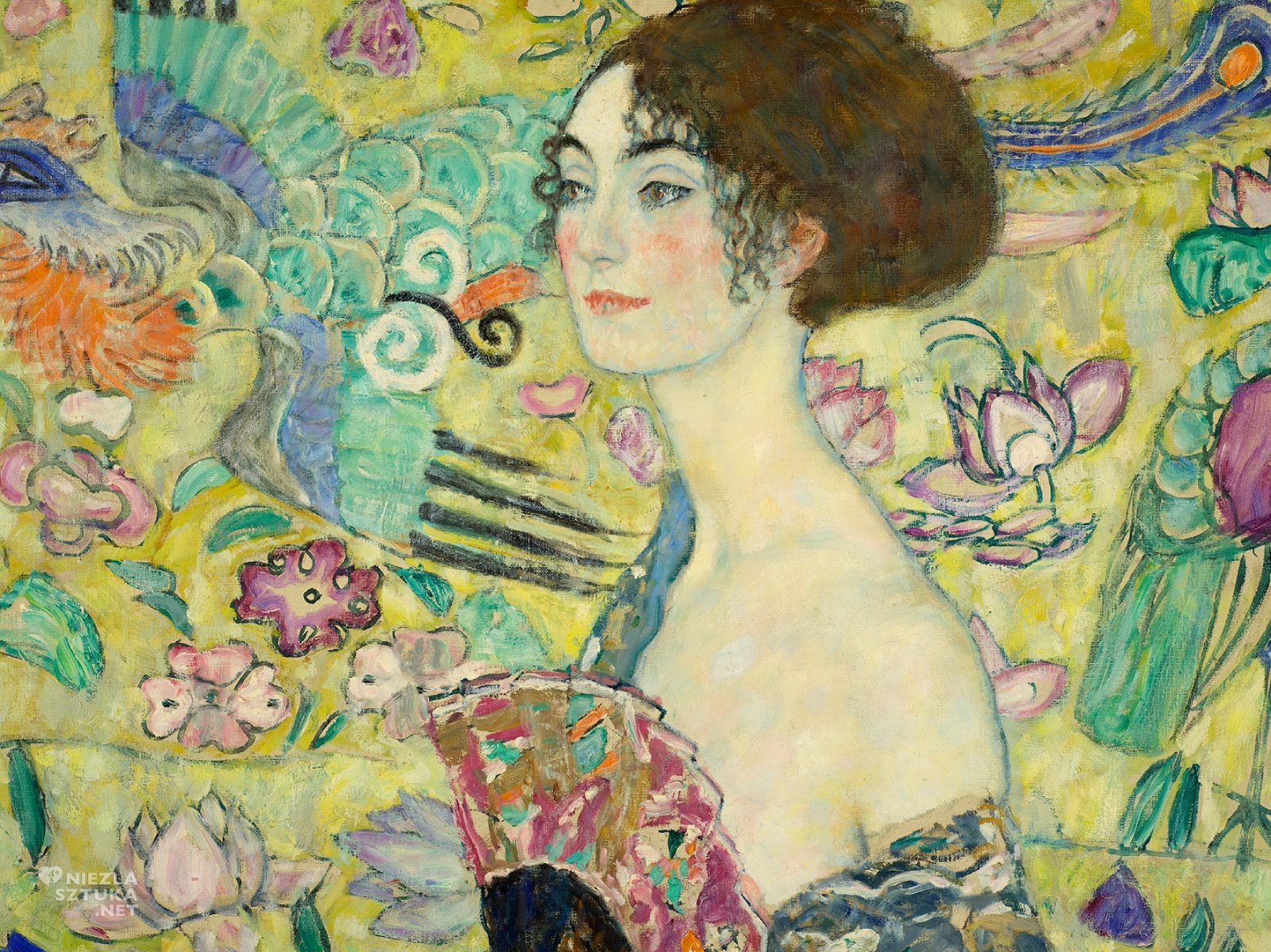 Gustav Klimt, Dama z wachlarzem, sztuka austriacka, secesja, Niezła Sztuka