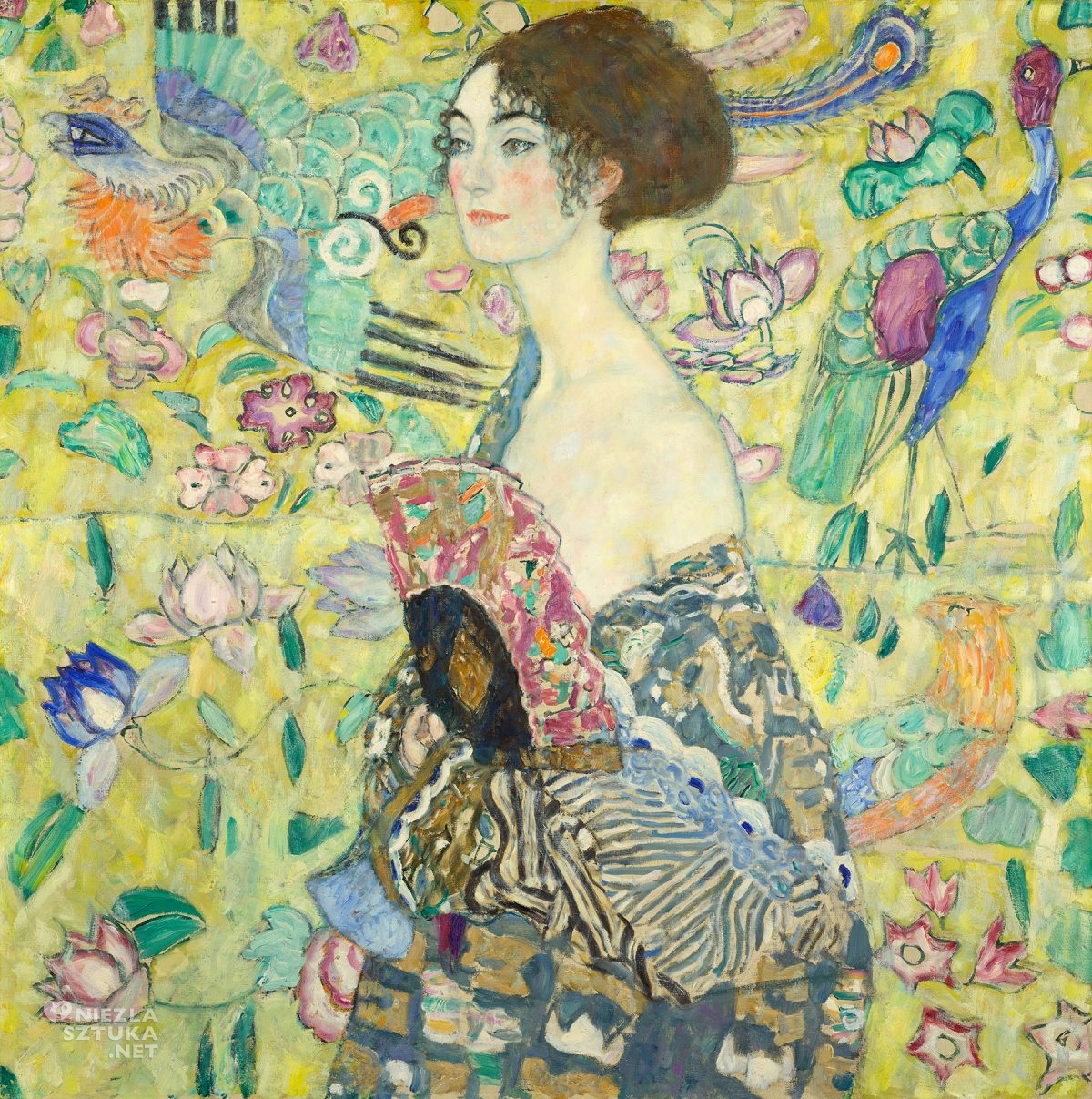 Gustav Klimt, Dama z wachlarzem, sztuka austriacka, secesja, Niezła Sztuka