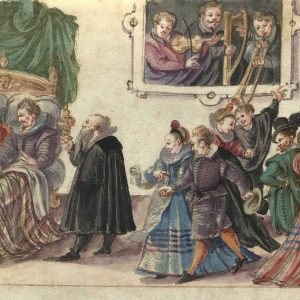 Anton Möller, Pokładziny młodej pary, Michael von Heidenreich, Album amicorum, rysunek, papier, niezła sztuka