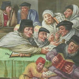 Anton Möller, Żydzi studiujący w synagodze, Andreas Matt, Album amicorum, szkic rysunek, papier, niezła sztuka