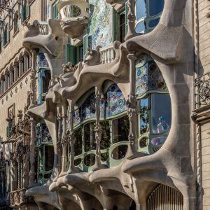 Casa Batlló, fasada, Antonio Gaudi, architektura, secesja, Art Nouveau, Barcelona, niezła sztuka