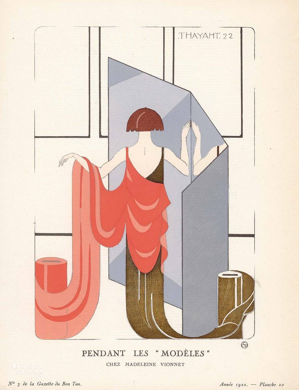 Thayaht (Ernesto Michahelle), Podczas „Modelki”, przymiarka, u Madeleine Vionnet, Gazette du Bon Ton, dom mody Vionnet, Madeleine Vionnet, moda, design, moda francuska, niezła sztuka