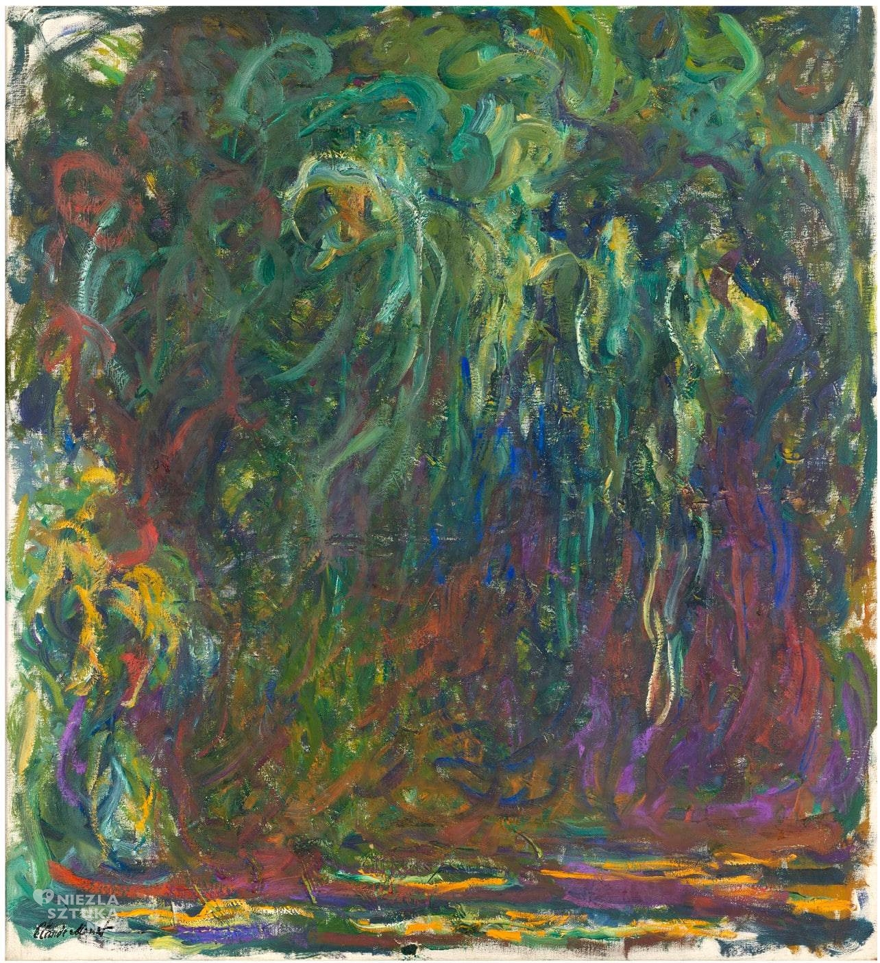 Claude Monet, Płacząca wierzba, sztuka francuska, impresjonizm, niezła sztuka