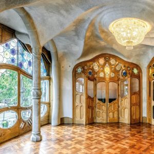 Casa Batlló, wnętrze, w środku, Antonio Gaudi, architektura, secesja, Art Nouveau, Barcelona, niezła sztuka