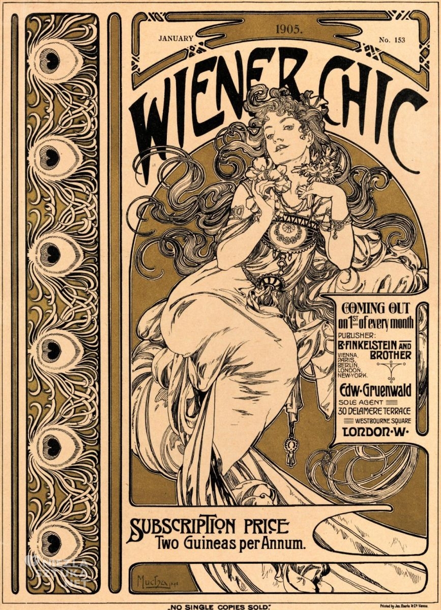 Alfons Mucha, okładka czasopisma Weiner Chic, secesja, art nouveau, niezła sztuka