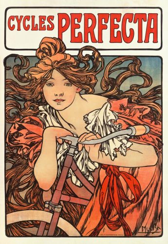 Alfons Mucha, plakat Cycles Perfecta, , secesja, art nouveau, niezła sztuka