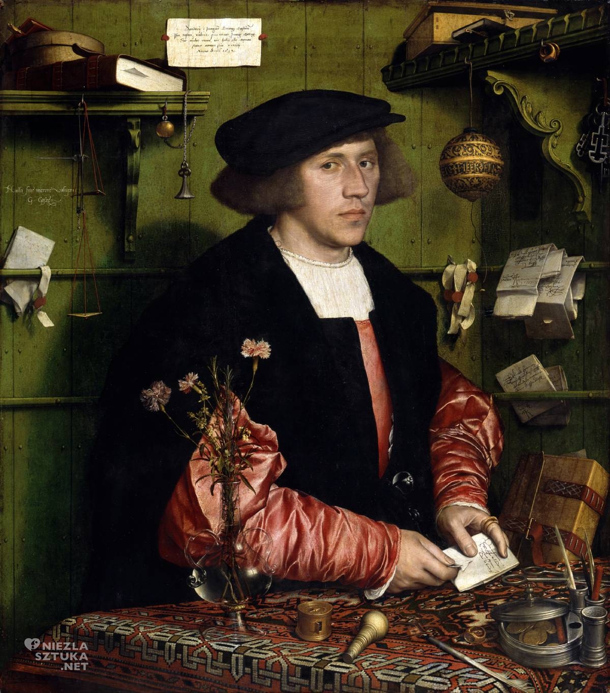Hans Holbein (młodszy), Portret Georga Gisze, portret męski, portret kupca, niezła sztuka