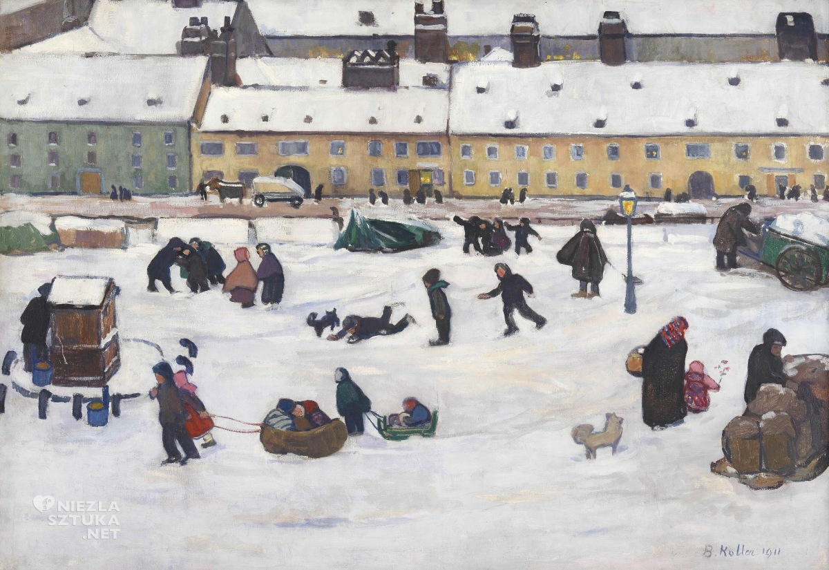 Broncia Koller-Pinell, Bronisława Koller-Pinell, Pierwszy śnieg (Wiedeński Naschmarkt w zimie), kobiety w sztuce, sztuka polska, niezła sztuka
