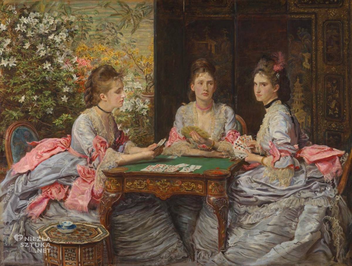John Everett Millais, Serca są atutami, Turniury, Moda damska, Portrety, Niezła Sztuka