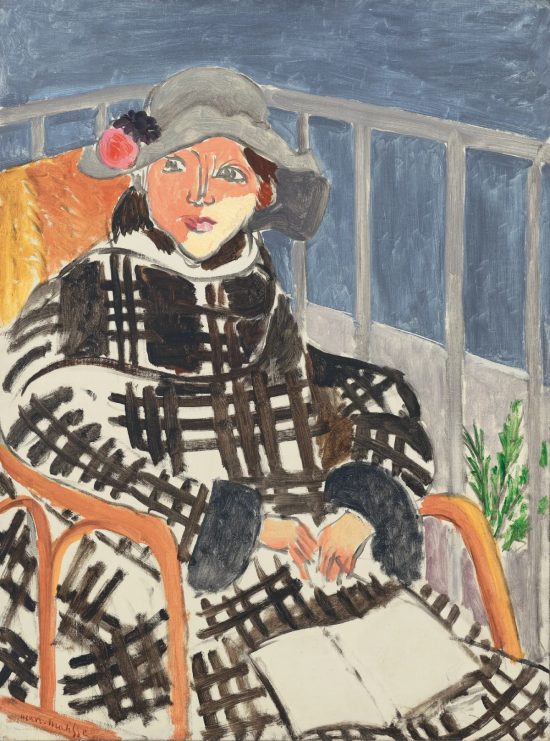 Henri Matisse, Panna Matisse w szkockim płaszczu, Marguerite Matisse, sztuka francuska, niezła sztuka