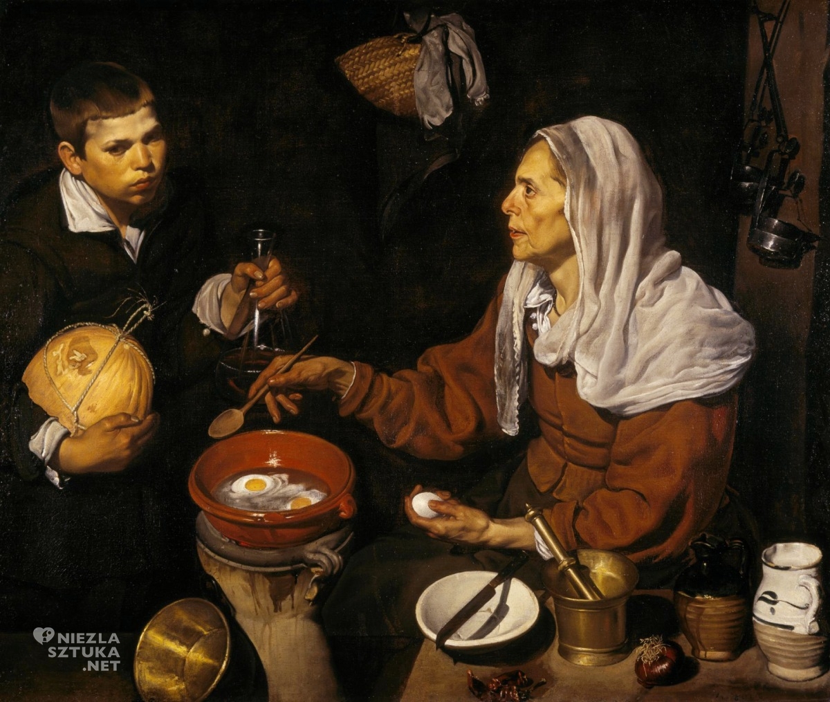 Diego Velázquez, Stara kobieta smażąca jajka, sztuka hiszpańska, niezła sztuka