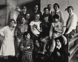 Uczennice warsztatu tkackiego w Bauhausie, w tym Gunta Stölzl, Bauhaus, zdjęcie, fotografa, kobiety Bauhausu, niezła sztuka