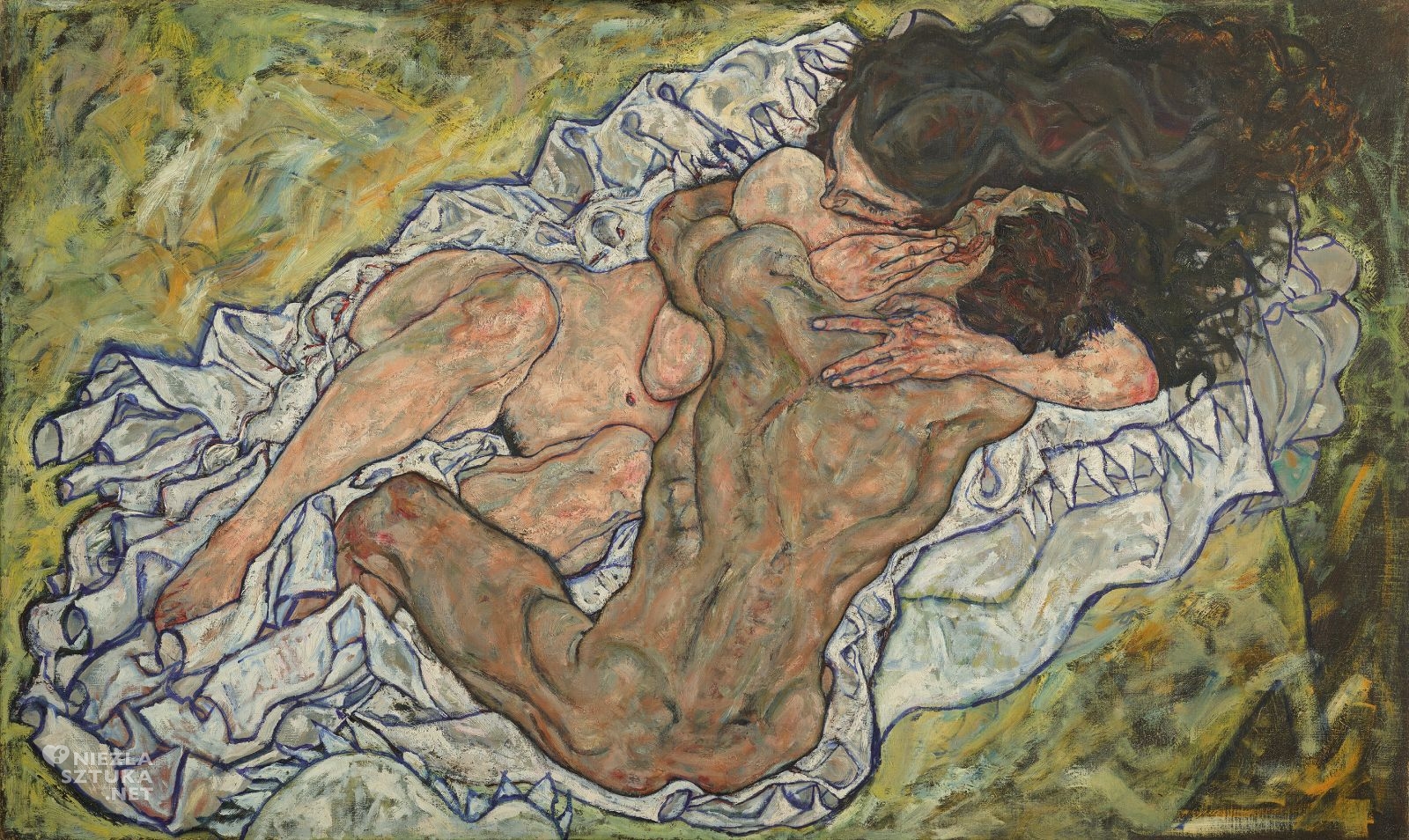 Egon Schiele, Kochankowie II, sztuka austriacka, secesja, niezła sztuka