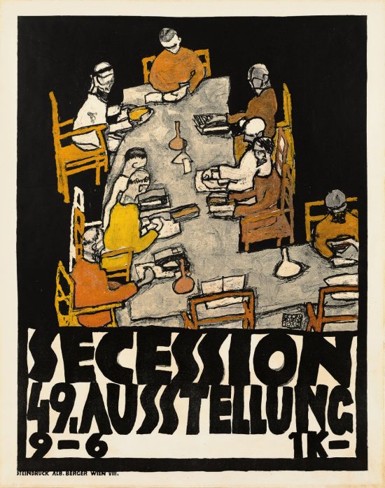 Egon Schiele, Plakat na 49. wystawę Secesji Wiedeńskiej, secesja, sztuka austriacka, niezła sztuka