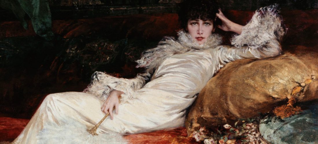 Georges Clairin, Portret Sarah Bernhardt, malarstwo, realizm, kobieta w sztuce, Niezła Sztuka