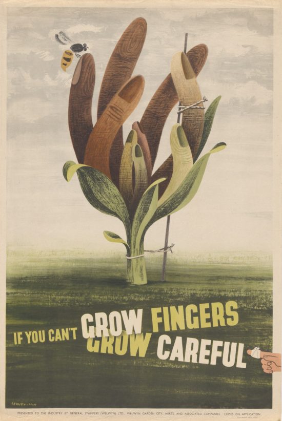 Jan Le Witt, George Him, If You Can't Grow Fingers, Grow Careful, plakat, reklama, niezła sztuka