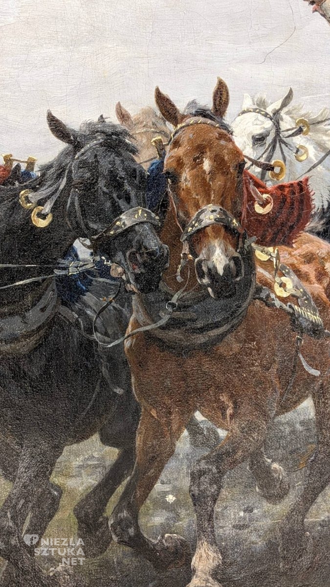 Józef Brandt, Wyjazd na polowanie, dzieło odzyskane, konserwacja, Pracownia Konserwacji Zabytków, Muzeum Śląskie w Katowicach, niezła sztuka