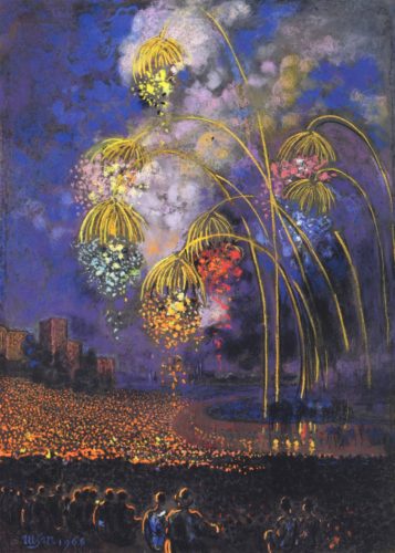 Małgorzata Łada-Maciągowa, Wianki w nocy, sztuka polska, kobiety w sztuce, pastel, papier, niezła sztuka