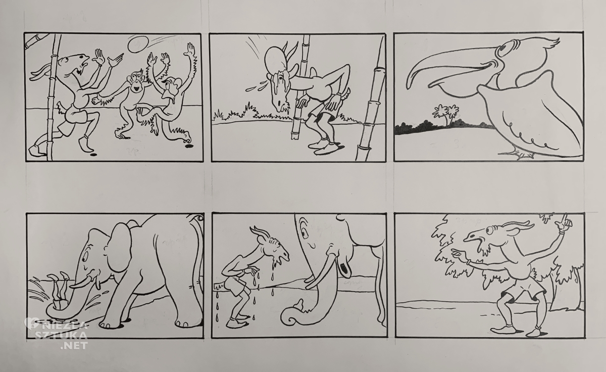 Koziołek Matołek, szkic, ilustracja, sztuka polska, ilustracja polska, niezła sztuka