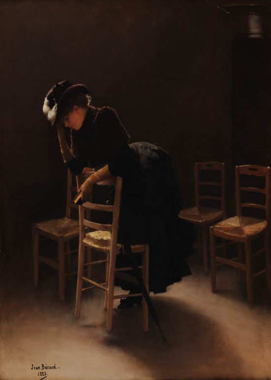 Jean Georges Béraud, Modlitwa, Turniura, Moda kobieca, Niezła Sztuka