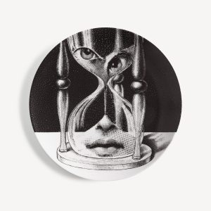 Piero Fornasetti, Tema e Variazioni n.184, Talerz ozdobny Temat i wariacje nr 184, sztuka włoska, niezła sztuka