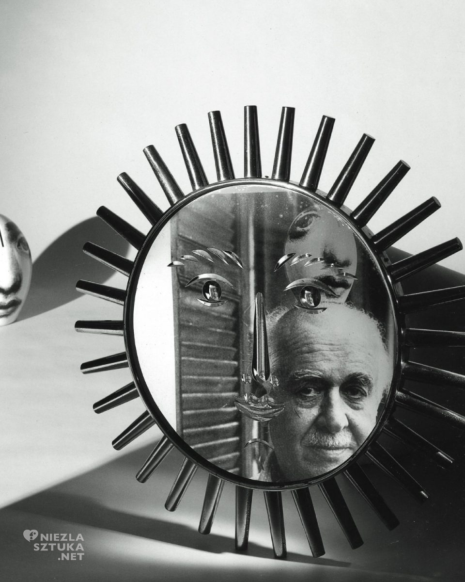 Piero Fornasetti, Specchio Viso a Raggera, sztuka włoska, zdjęcie, archiwum, niezła sztuka