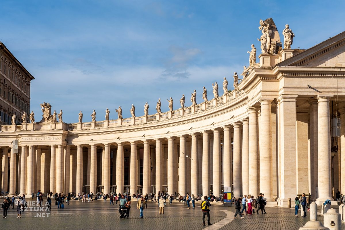 Gian Lorenzo Bernini, kolumnada na placu św. Piotra, sztuka włoska, rzeźba, Rzym, przewodnik po Rzymie, sztuka w Rzymie, Niezła sztuka