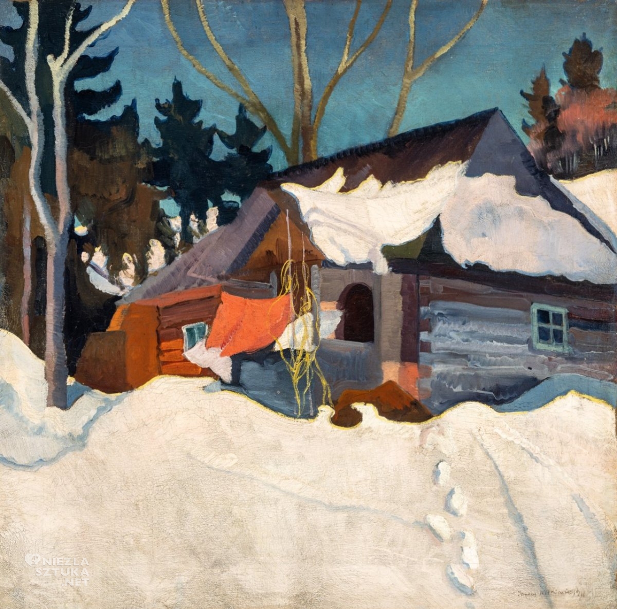 Witkacy, Stanisław Ignacy Witkiewicz, Zimowy krajobraz Zakopanego, malarstwo polskie, sztuka polska, Niezła Sztuka