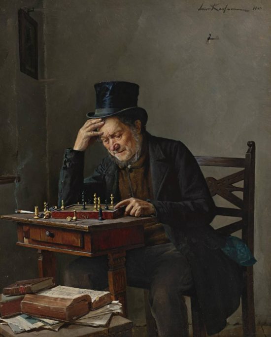 Isidor Kaufmann, Szachista, The Chess Player, portret, gra w szachy, niezła sztuka